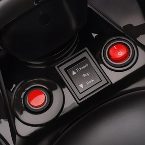 AIYAPLAY Dziecięcy quad elektryczny 6V dziecięcy quad z funkcją przodu/tyłu, muzyką, reflektorami LED Czerwony