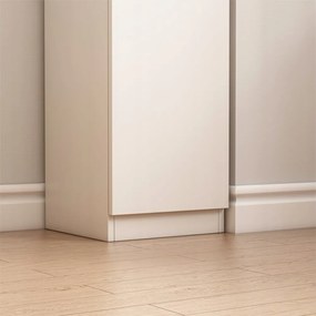 Nowoczesna biała szafa z kolumną – 180 x 32 x 30 cm, wszechstronna półka z płyty MDF