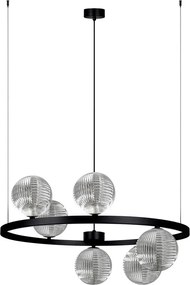 Lampa okrąg ze szklanymi kloszami grafitowa P5-L89
