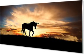 Szkło do Kuchni na Ścianę Jednorożec w Złotej Godzinie