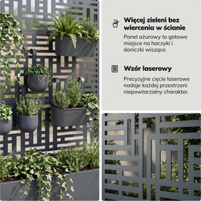 Pergola ogrodowa metalowa z donicą antracytowa 3in1, 1200x1800x300 mm: ROSE