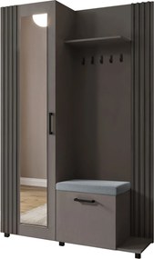 Masseno Garderoba ARMADIO 137/207/42 cm do Przedpokoju Nowoczesna Szara