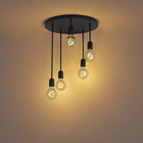 Nowoczesna lampa sufitowa czarna 5-światłowa - Facil