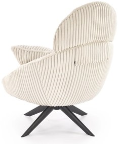 MERRY 2 fotel wypoczynkowy z funkcją obracania, kremowy nowoczesny vintage