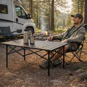 Składany stolik turystyczny Trevio 0951, 95x55,5 cm, czarny