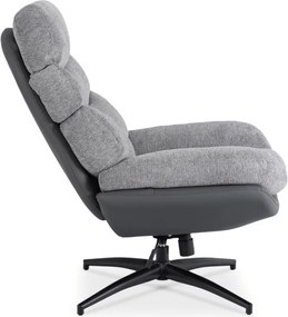 Fotel Wypoczynkowy Obrotowy ASTURIA do Salonu Szary Nowoczesny