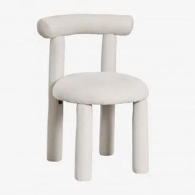 Zestaw 2 Krzeseł Do Jadalni Z Tkaniny Bouclé Gia Tkaniny Distressed White - Sklum