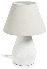 Biała lampa stołowa z tekstylnym kloszem (wys. 43 cm) Noara – Kave Home