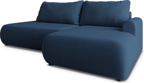 Masseno Narożnik NUVIRA z funkcją spania i pojemnikiem na pościel Narozniki L, Rozkładana sofa - Niebieski, CASTEL 79