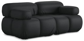 Czarna sofa modułowa z imitacji skóry 190 cm Lokua – Makamii