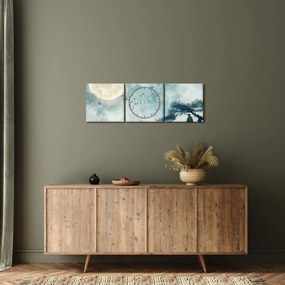 Obraz - Malowanie księżyca w pełni (z zegarem) (90x30 cm)