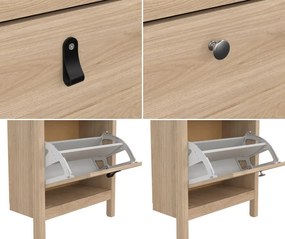 Wąska szafka na buty Madrid z 2 półkami, jackson hickory