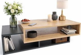 Nowoczesny stolik kawowy dąb artisan + czarny G7-F02