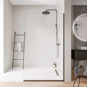 Ścianka prysznicowa Walk-In EX102 - przezroczyste bezpieczne szkło 10 mm