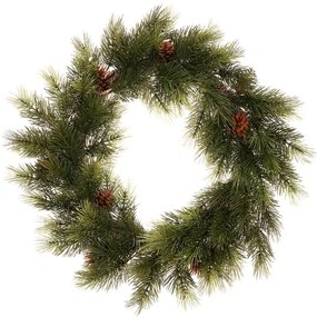 Sztuczny wieniec z sosny z szyszkami, śr. 66 cm, zielony