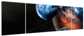 Obraz planety w kosmosie (170x50 cm)