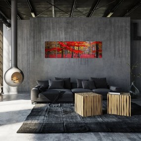 Obraz - Czerwony Las (170x50 cm)