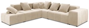 Beżowy aksamitny narożnik (róg zmienny) Rome Velvet – Cosmopolitan Design