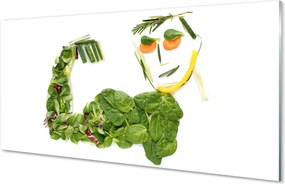 Szkło do Kuchni na Ścianę Postać ułożona z Warzyw