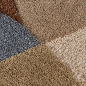 Szarobeżowy wełniany chodnik tkany ręcznie 80x230 cm Mia Ellipse – Flair Rugs