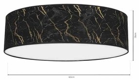 Lampa sufitowa, czarna, złota, okrągła SENSO Black/Gold 3xE27 Ø60cm