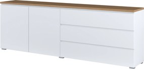 Komoda ORVO 199,9 cm do Salonu Sypialni Biały-dąb mauvella