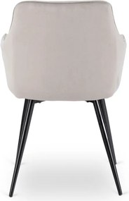 Krzesło Tapicerowane do Salonu MODESTO Szare Welurowe Nowoczesne Loft