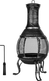 STILISTA Kominek tarasowy, 89 cm, srebrny / szary