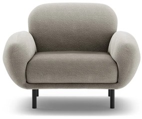 Szary fotel z materiału bouclé Poppy – Micadoni