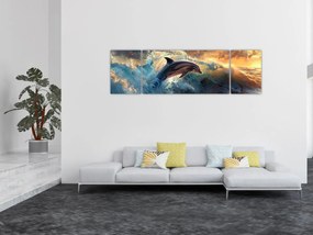 Obraz - Delfin, ilustracje (170x50 cm)