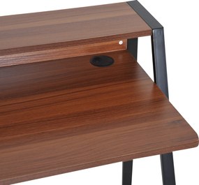 HOMCOM Biurko komputerowe z szufladą Stół biurowy w kolorze orzech i czarny Praktyczne i stylowe 84x45x85 cm | Aosom PL