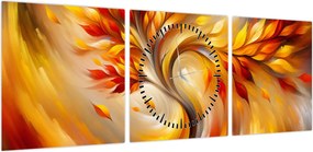 Obraz - Jesienne drzewo (z zegarem) (90x30 cm)