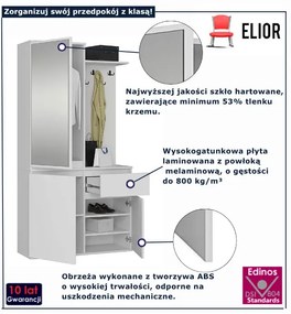 Biała garderoba z lustrem F9-D08