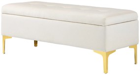 HOMCOM Ławka z przestrzenią do przechowywania, nośność do 120 kg, 120x44x44,5 cm, Kolor beżowy