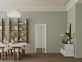 Drzwi kompletne dwustronne z aluminium i szkła hartowanego - wys. 204 x szer. 73 cm - Biały - SEROTO