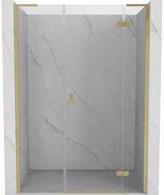 Mexen Mist-H L drzwi prysznicowe uchylne prawe 140 cm, transparent, złote szczotkowane - 8A5L-140-001-55-00-P