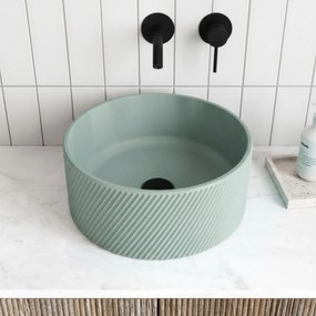Massi Umywalka betonowa nablatowa okrągła bez otworu na baterię 37 cm VIJA | różne kolory : Kolor - Miętowy