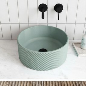 Massi Umywalka betonowa nablatowa okrągła bez otworu na baterię 37 cm VIJA | różne kolory : Kolor - Miętowy