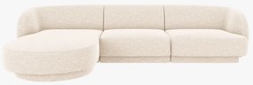 OUTLET Narożnik sofa narożna lewostronna jasny beż szenil 255/156/70 Miley od Micadoni
