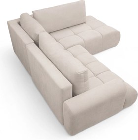 Narożnik Lutario L z funkcją spania prawostronny - beżowa plecionka hydrofobowa Venice 2026