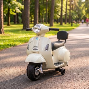 AIYAPLAY Elektryczny motocykl dziecięcy Mini Vespa GTS 6V z akumulatorem litowym Ergonomiczne siedzisko i oparcie 1,5-3 lat | Aosom PL