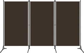 Parawan pokojowy z 3 panelami, 260x180 cm, brązowy.