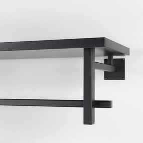 Czarny metalowy wieszak ścienny z półką Simplon – Spinder Design