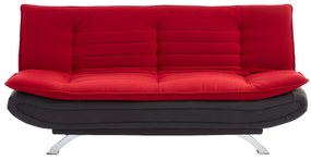 Kanapa rozkładana z tkaniny DEMIDO - Dwa kolory: czerwony i antracytowy -