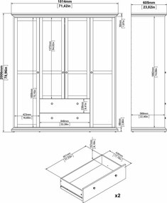 Szafa Paris 4+2 kolor szary