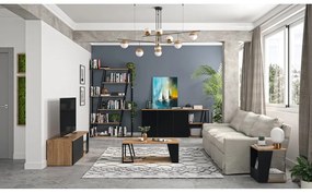 Stolik z blatem w dekorze drewna orzechowego 40x40 cm Albi – TemaHome
