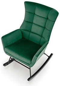Fotel bujany BAZALTO VELVET zielony HALMAR