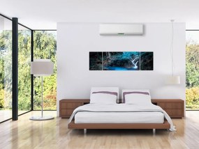 Obraz - Magiczna noc w tropikalnym lesie (170x50 cm)
