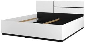 Łóżko CROSS 180x200 białe/czarne z pojemnikiem HELVETIA