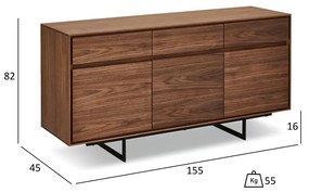 Brązowa niska komoda w dekorze orzecha 155x82 cm Tokyo – Furnhouse